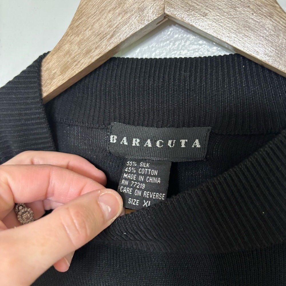 Baracuta Men’s Black Silk Cotton Blend Contemporary Crew Neck Sweater Size Xl — image 5 of 6